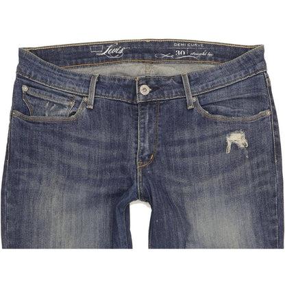 Levi's Demi Curve Women Blue Straight Slim Stretch Jeans W31 L32