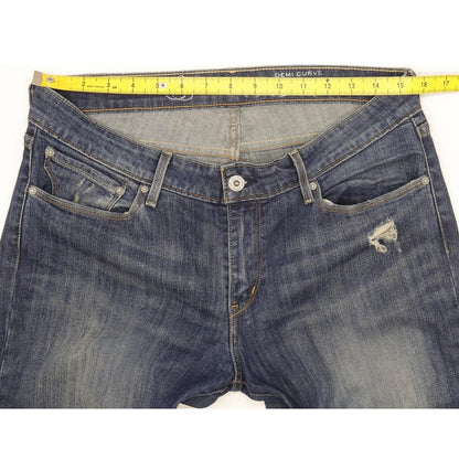 Levi's Demi Curve Women Blue Straight Slim Stretch Jeans W31 L32