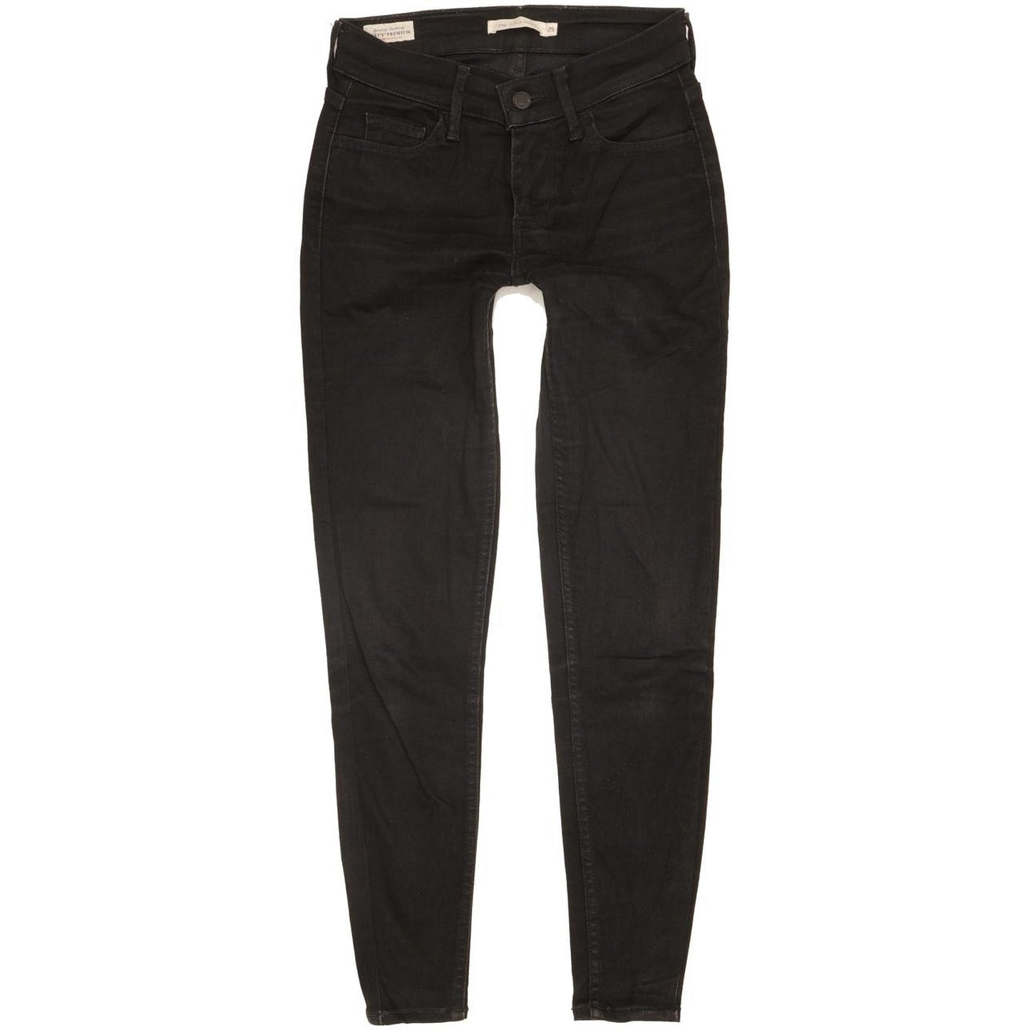 Levi's 710 Super Women Black Skinny Slim Stretch Jeans W25 L27