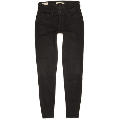 Levi's 710 Super Women Black Skinny Slim Stretch Jeans W25 L27