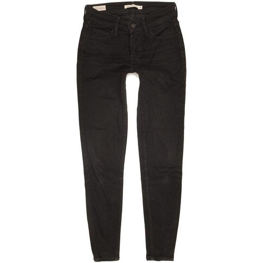 Levi's 710 Super Women Black Skinny Slim Stretch Jeans W25 L27
