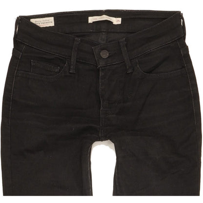 Levi's 710 Super Women Black Skinny Slim Stretch Jeans W25 L27