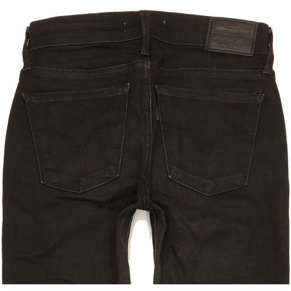 Levi's 710 Super Women Black Skinny Slim Stretch Jeans W25 L27