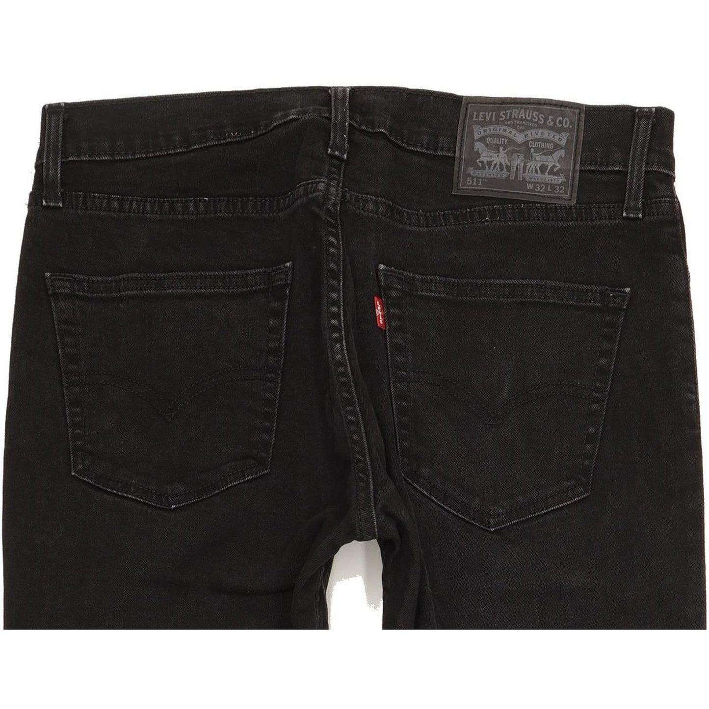 Levi's 511 Men Black Straight Slim Stretch Jeans W32 L31