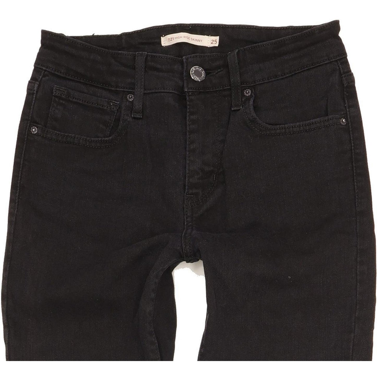 Levi's 721 Women Black Skinny Slim Stretch Jeans W25 L30
