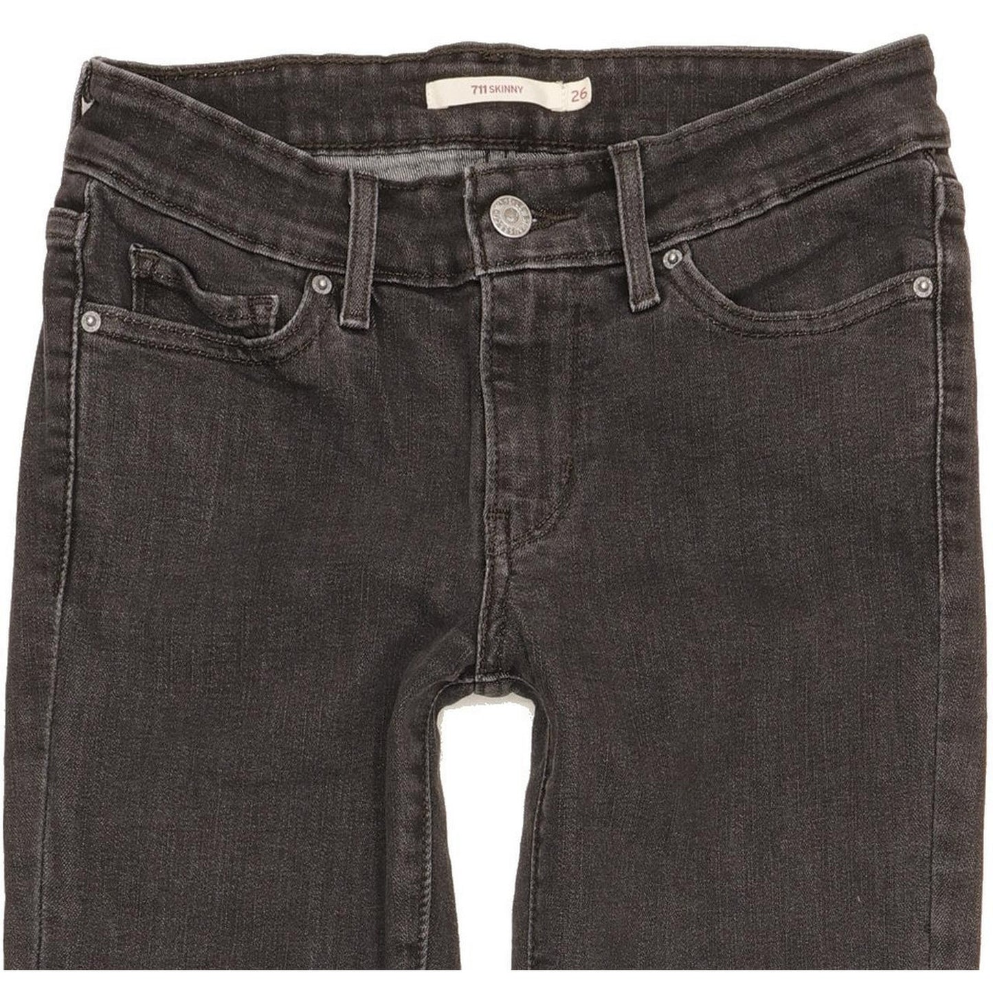 Levi's 711 Women Charcoal Skinny Slim Stretch Jeans W26 L32