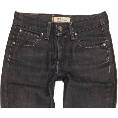 Levi's 628 Women Blue Straight Slim Stretch Jeans W27 L25