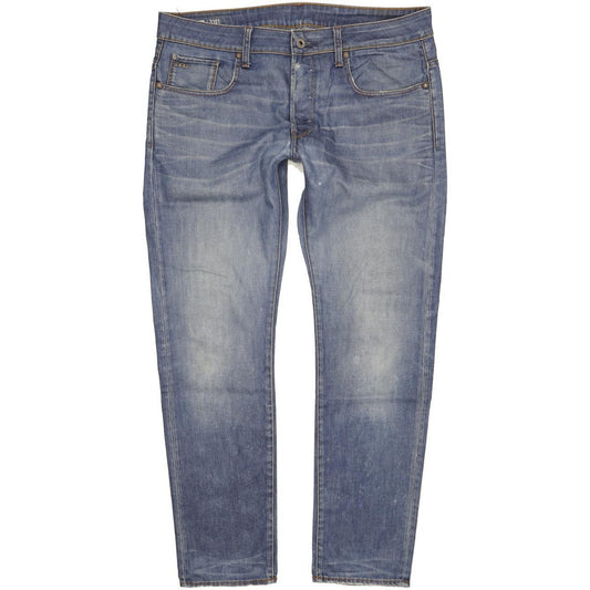 G-Star 3301 Men Blue Straight Slim Jeans W36 L31