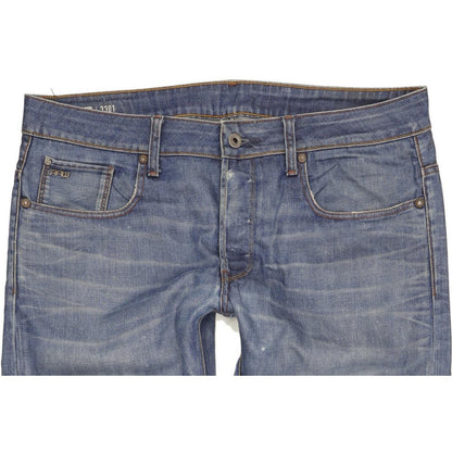 G-Star 3301 Men Blue Straight Slim Jeans W36 L31