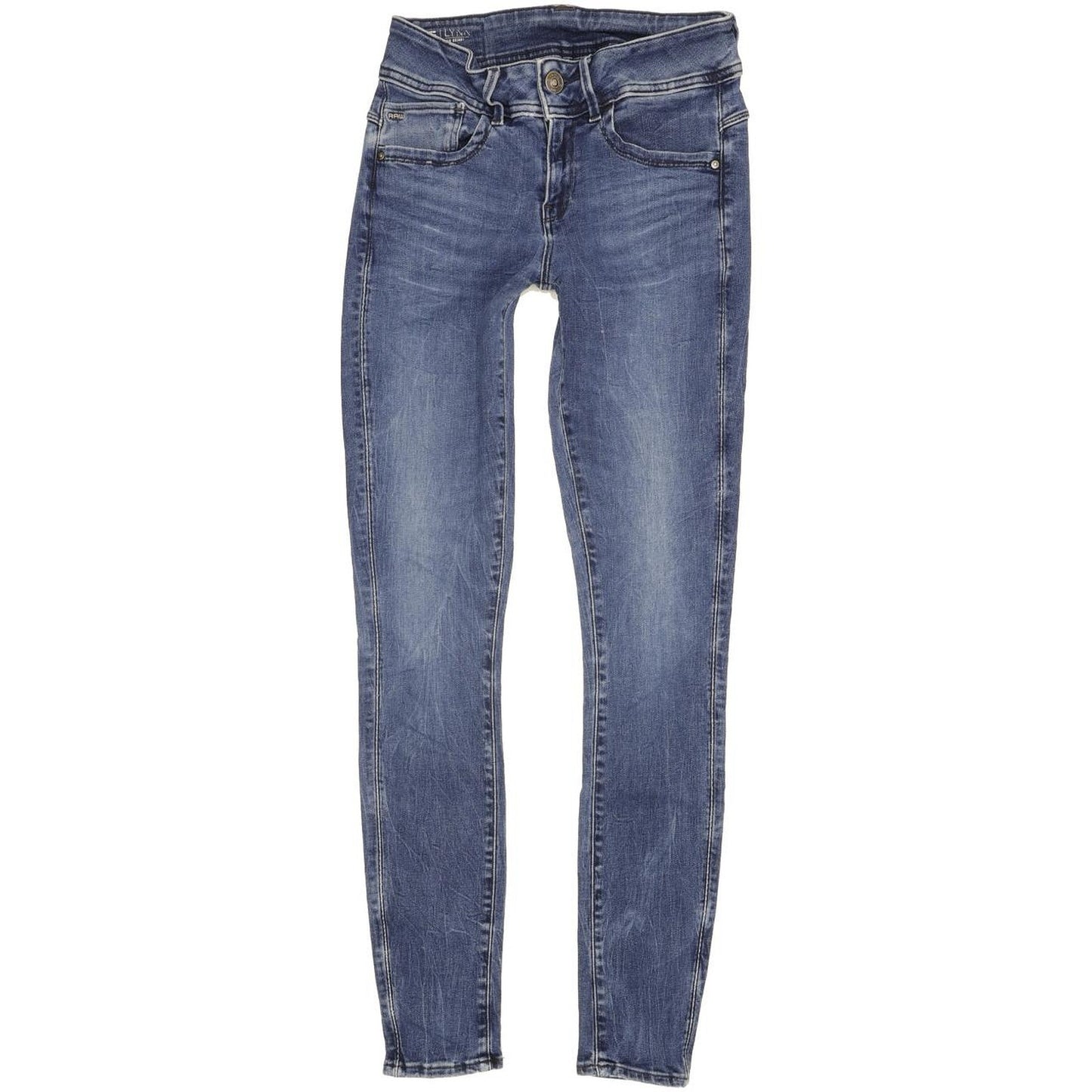 G-Star Lynn Mid Women Blue Skinny Slim Stretch Jeans W28 L31