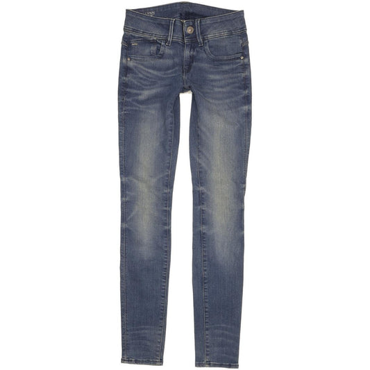 G-Star Lynn Mid Women Blue Skinny Slim Stretch Jeans W25 L32