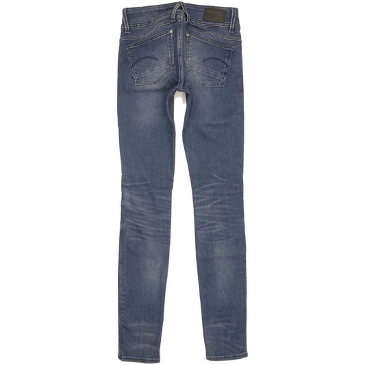 G-Star Lynn Mid Women Blue Skinny Slim Stretch Jeans W25 L32