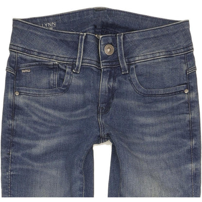 G-Star Lynn Mid Women Blue Skinny Slim Stretch Jeans W25 L32