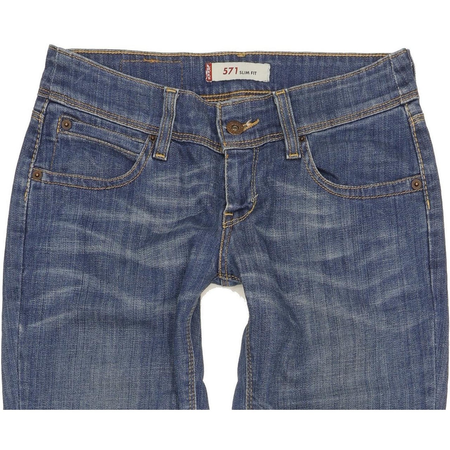 Levi's 571 Women Blue Straight Slim Stretch Jeans W28 L31