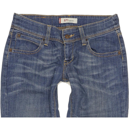 Levi's 571 Women Blue Straight Slim Stretch Jeans W28 L31