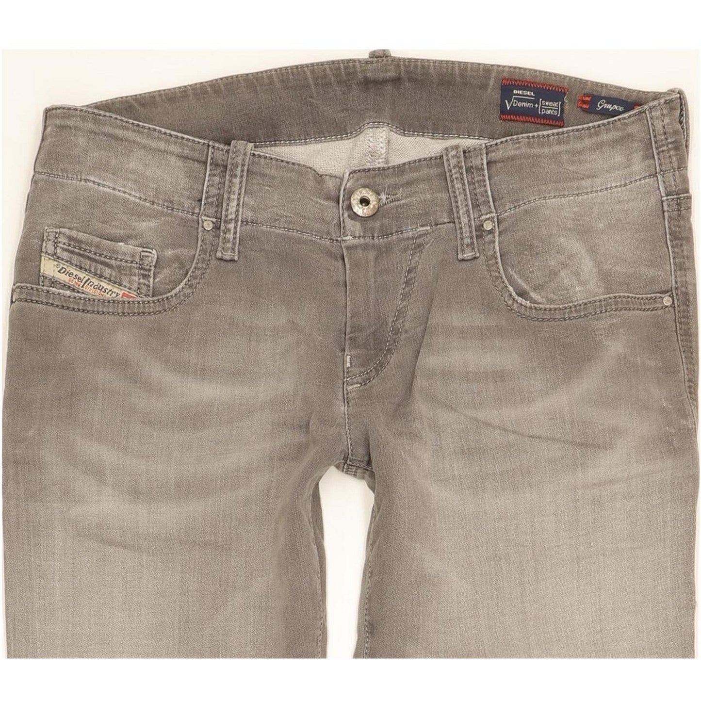 Diesel Grupee Women Grey Skinny Slim Stretch Jeans W27 L32
