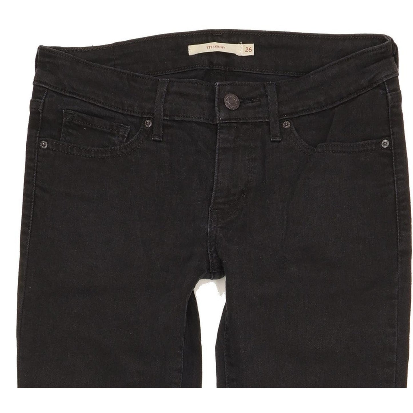 Levi's 711 Women Black Skinny Slim Stretch Jeans W26 L31