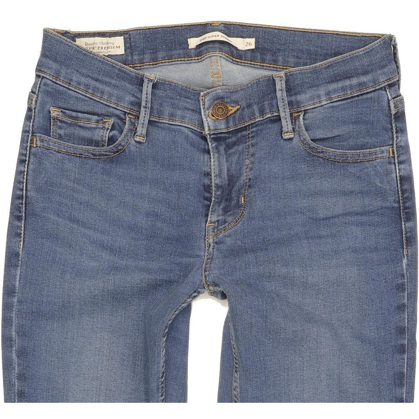 Levi's 710 Super Women Blue Skinny Slim Stretch Jeans W26 L27