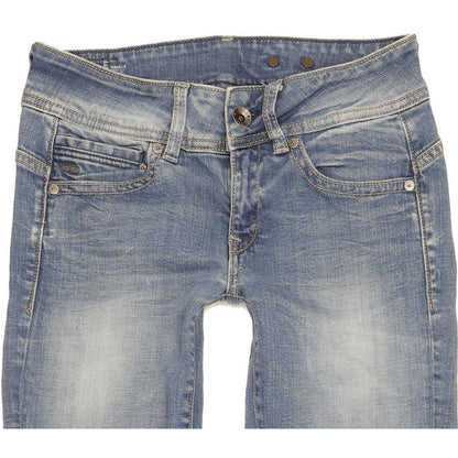 G-Star Midge Saddle Women Blue Straight Slim Stretch Jeans W26 L32