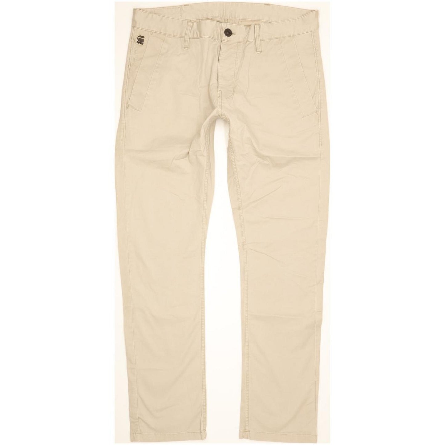 G-Star Valdo Bronson Men Beige Straight Slim Chino Stretch Jeans W36 L32