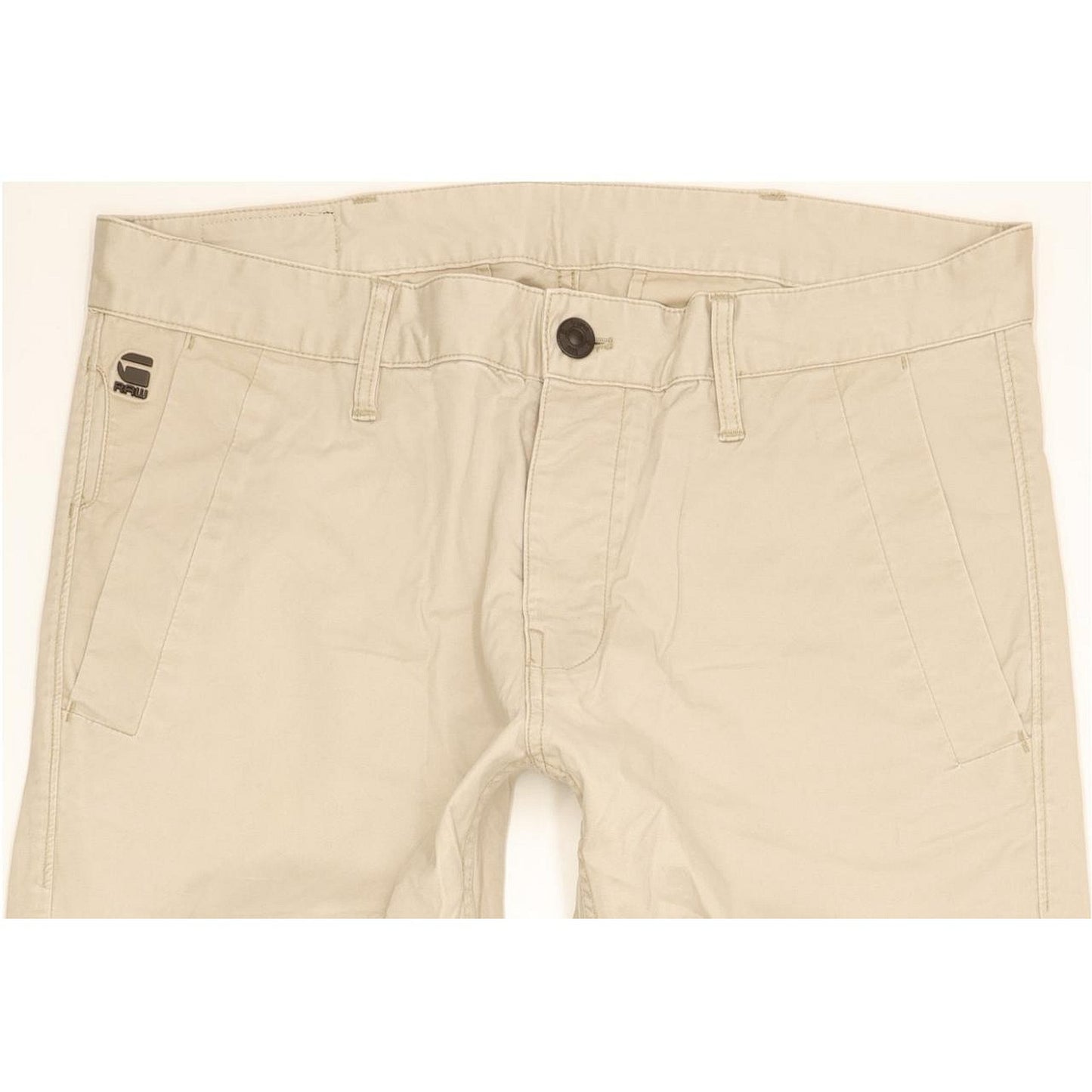 G-Star Valdo Bronson Men Beige Straight Slim Chino Stretch Jeans W36 L32