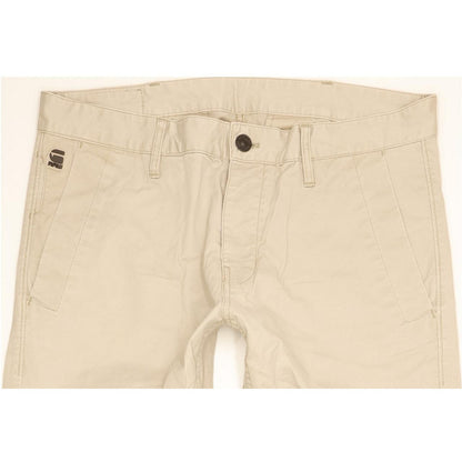 G-Star Valdo Bronson Men Beige Straight Slim Chino Stretch Jeans W36 L32