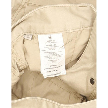 G-Star Valdo Bronson Men Beige Straight Slim Chino Stretch Jeans W36 L32