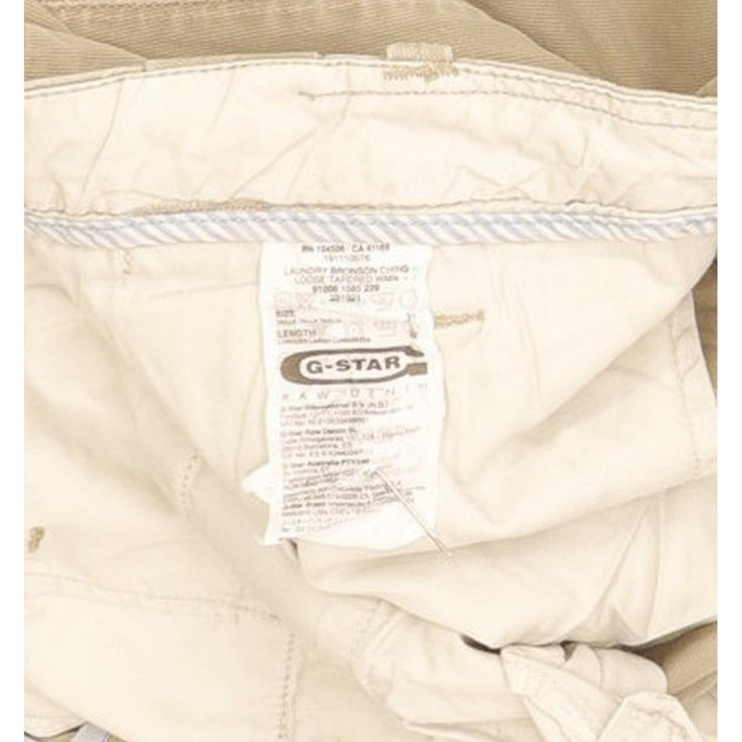 G-Star Laundry Bronson Beige Tapered Loose Chino Stretch Jeans High Waisted W31 L32