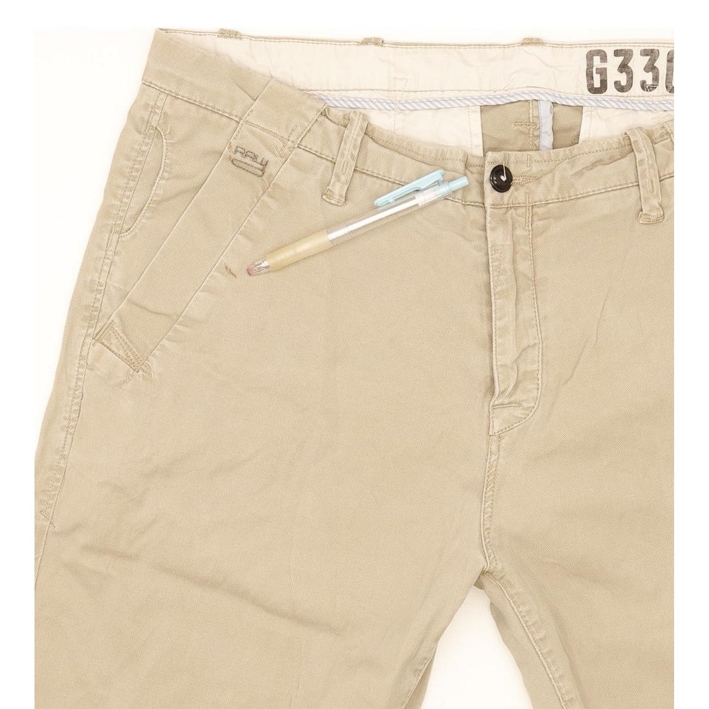 G-Star Laundry Bronson Beige Tapered Loose Chino Stretch Jeans High Waisted W31 L32