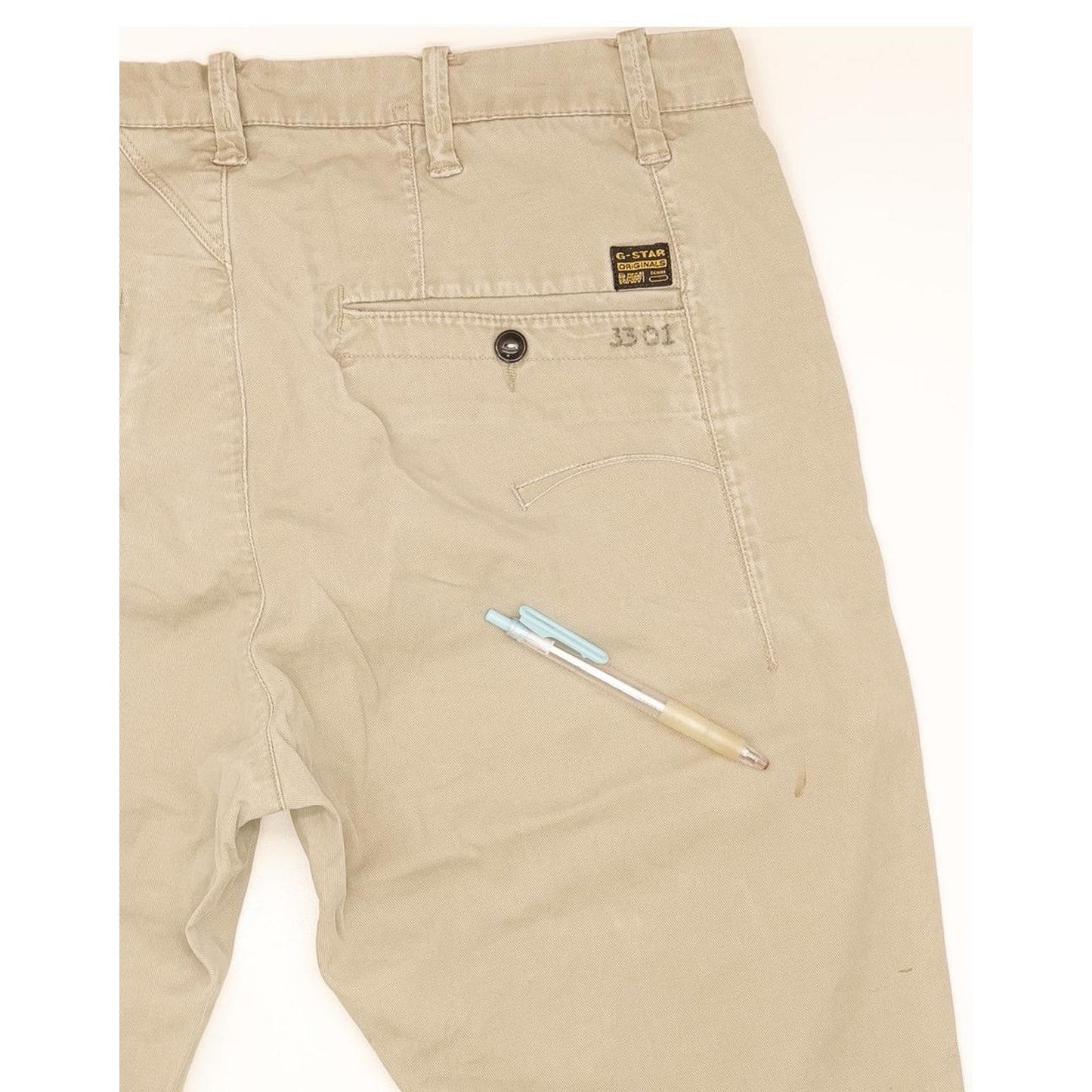 G-Star Laundry Bronson Beige Tapered Loose Chino Stretch Jeans High Waisted W31 L32