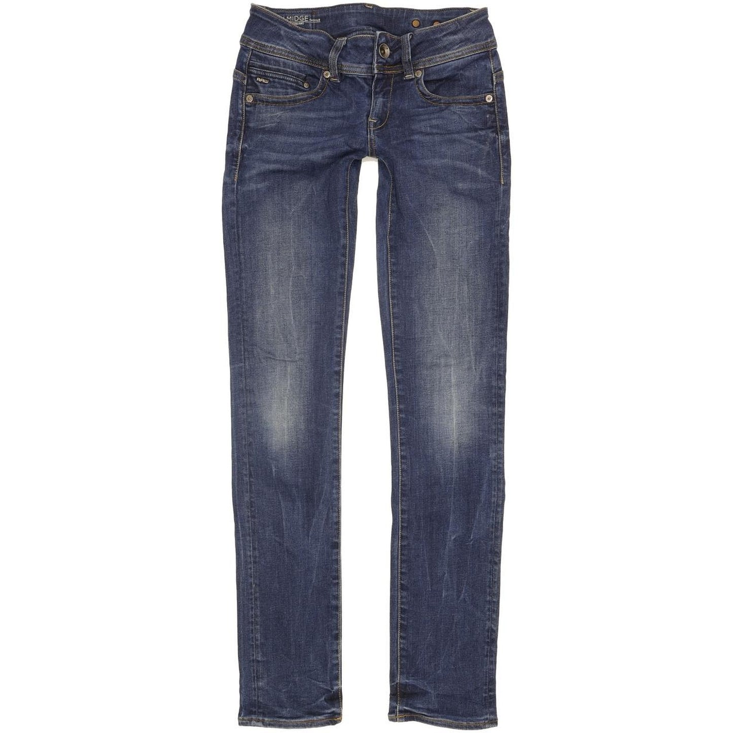 G-Star Midge Saddle Women Blue Straight Slim Stretch Jeans W25 L32