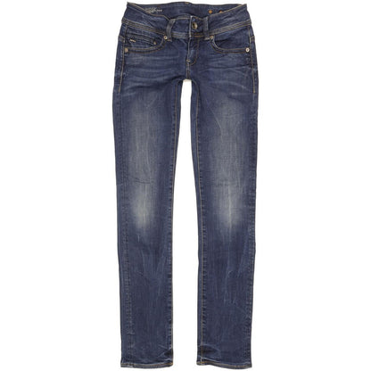G-Star Midge Saddle Women Blue Straight Slim Stretch Jeans W25 L32