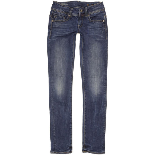 G-Star Midge Saddle Women Blue Straight Slim Stretch Jeans W25 L32