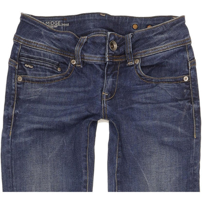 G-Star Midge Saddle Women Blue Straight Slim Stretch Jeans W25 L32