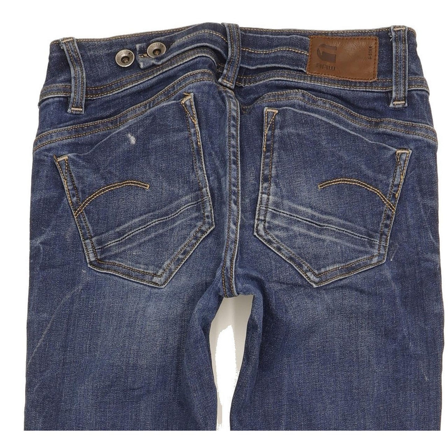 G-Star Midge Saddle Women Blue Straight Slim Stretch Jeans W25 L32