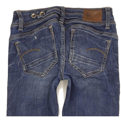 G-Star Midge Saddle Women Blue Straight Slim Stretch Jeans W25 L32