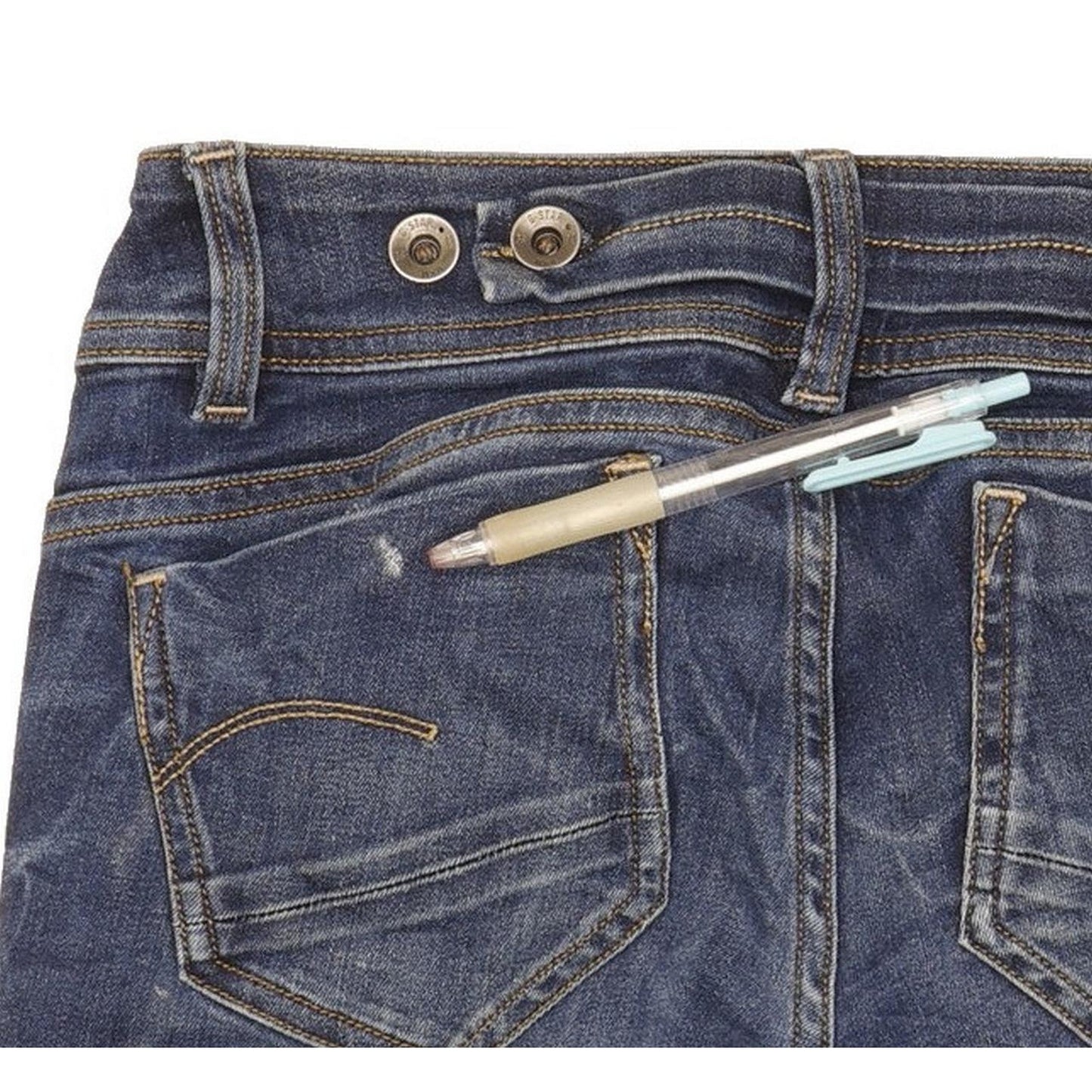G-Star Midge Saddle Women Blue Straight Slim Stretch Jeans W25 L32