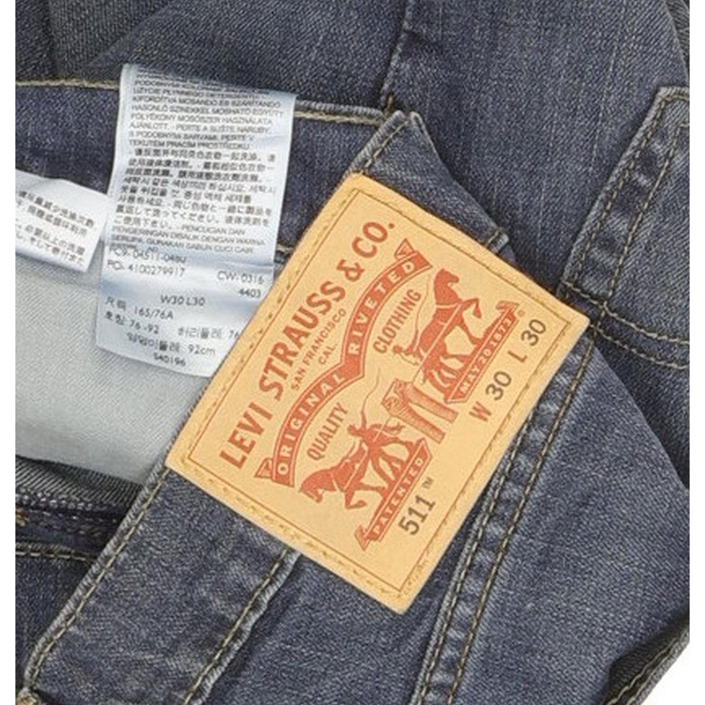 Levi's 511 Men Blue Straight Slim Stretch Jeans W30 L30