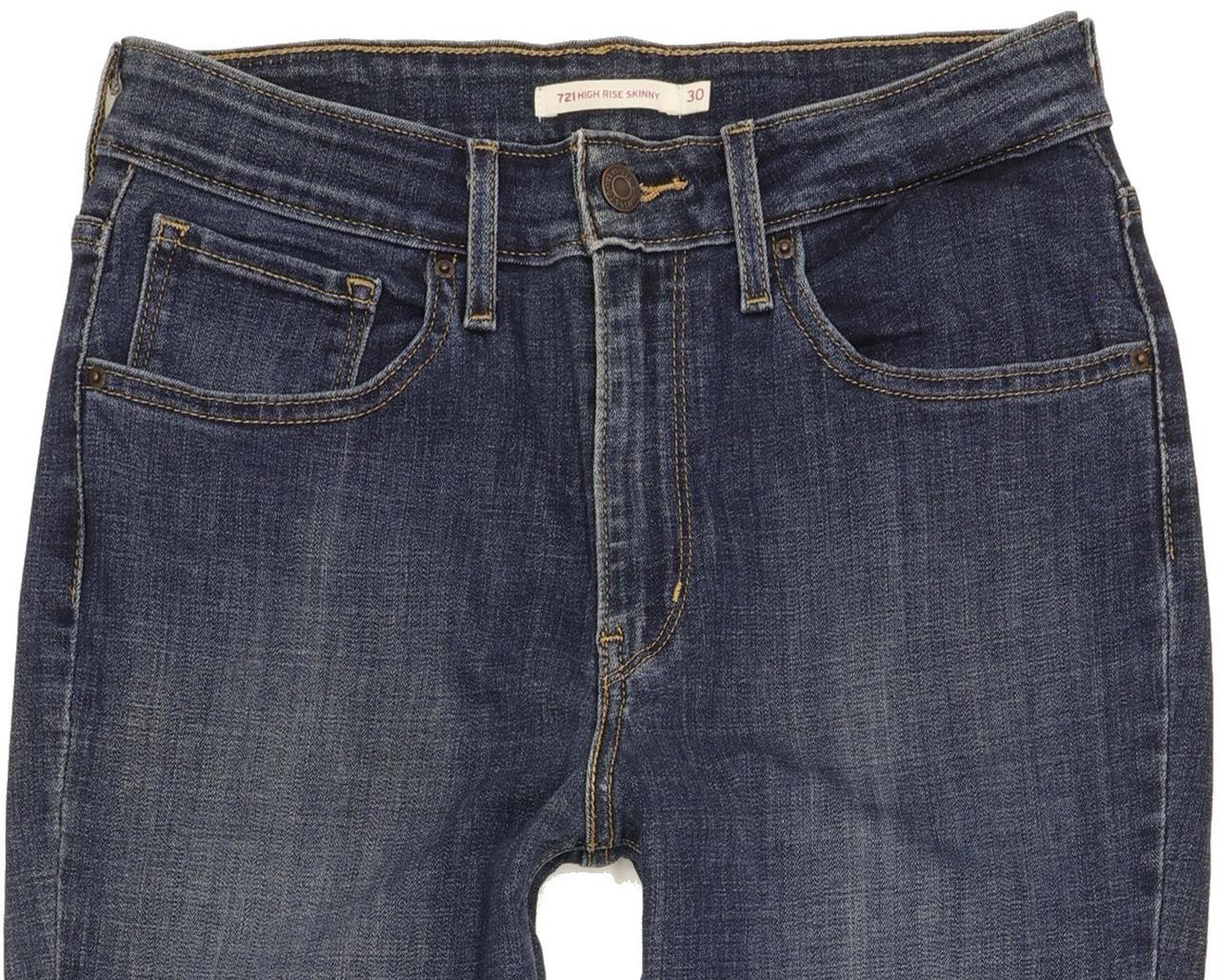 Levi's 721 Blue Skinny Slim Stretch Jeans High Waisted W30 L30