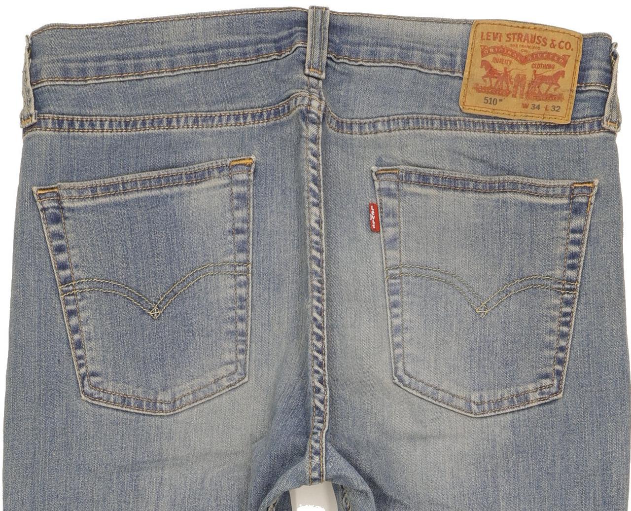 Levi's 510 Men Blue Skinny Slim Stretch Jeans W34 L31