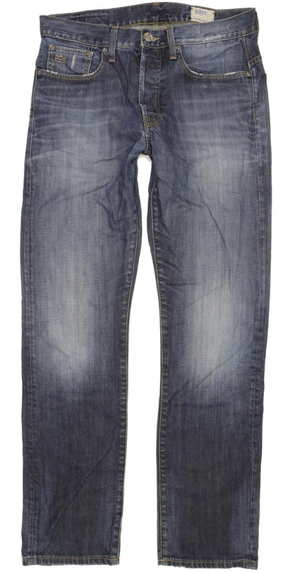 G-Star 3301 Men Blue Straight Regular Jeans W32 L34