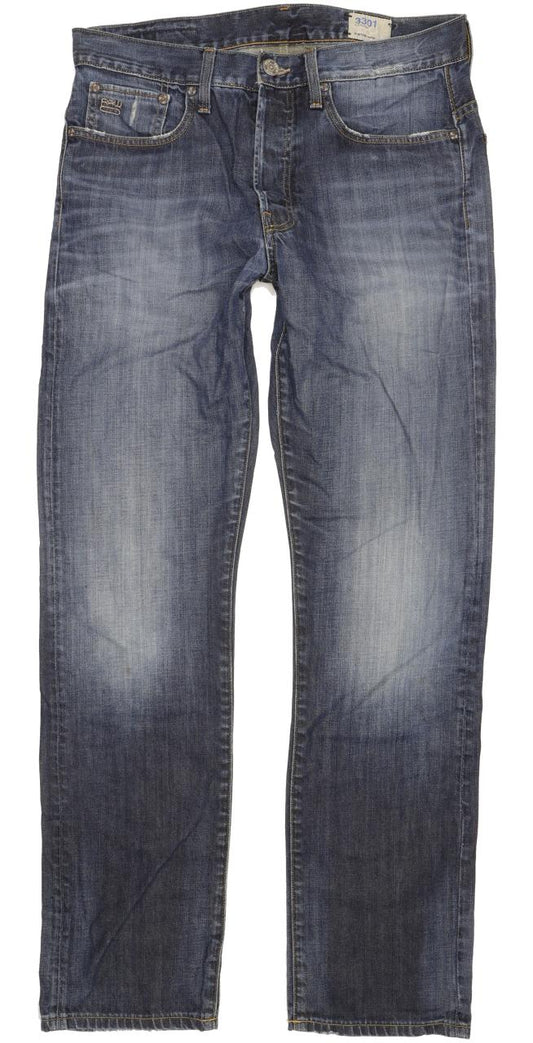 G-Star 3301 Men Blue Straight Regular Jeans W32 L34