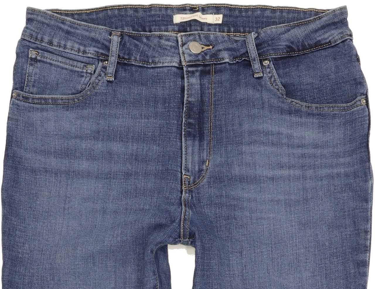 Levi's 721 Blue Skinny Slim Stretch Jeans High Waisted W32 L32