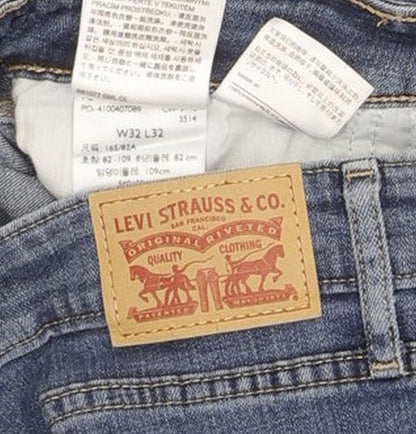 Levi's 721 Blue Skinny Slim Stretch Jeans High Waisted W32 L32