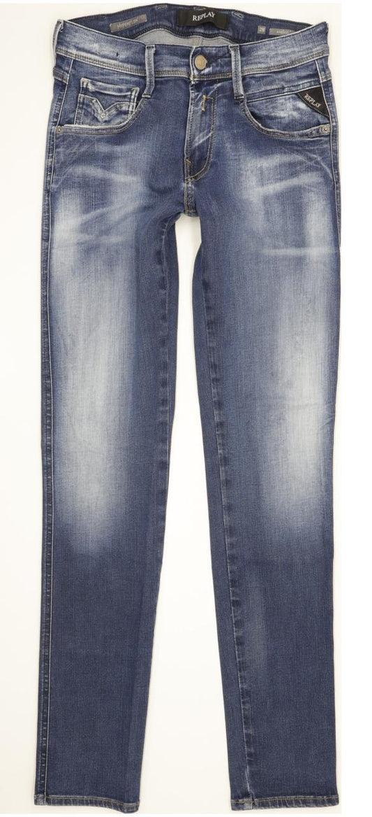 Replay Anbass Men Blue Skinny Slim Stretch Jeans W28 L32