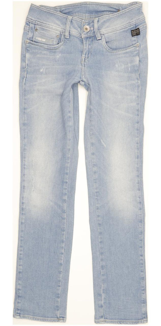 G-Star New Ford Women Blue Straight Slim Stretch Jeans W26 L30