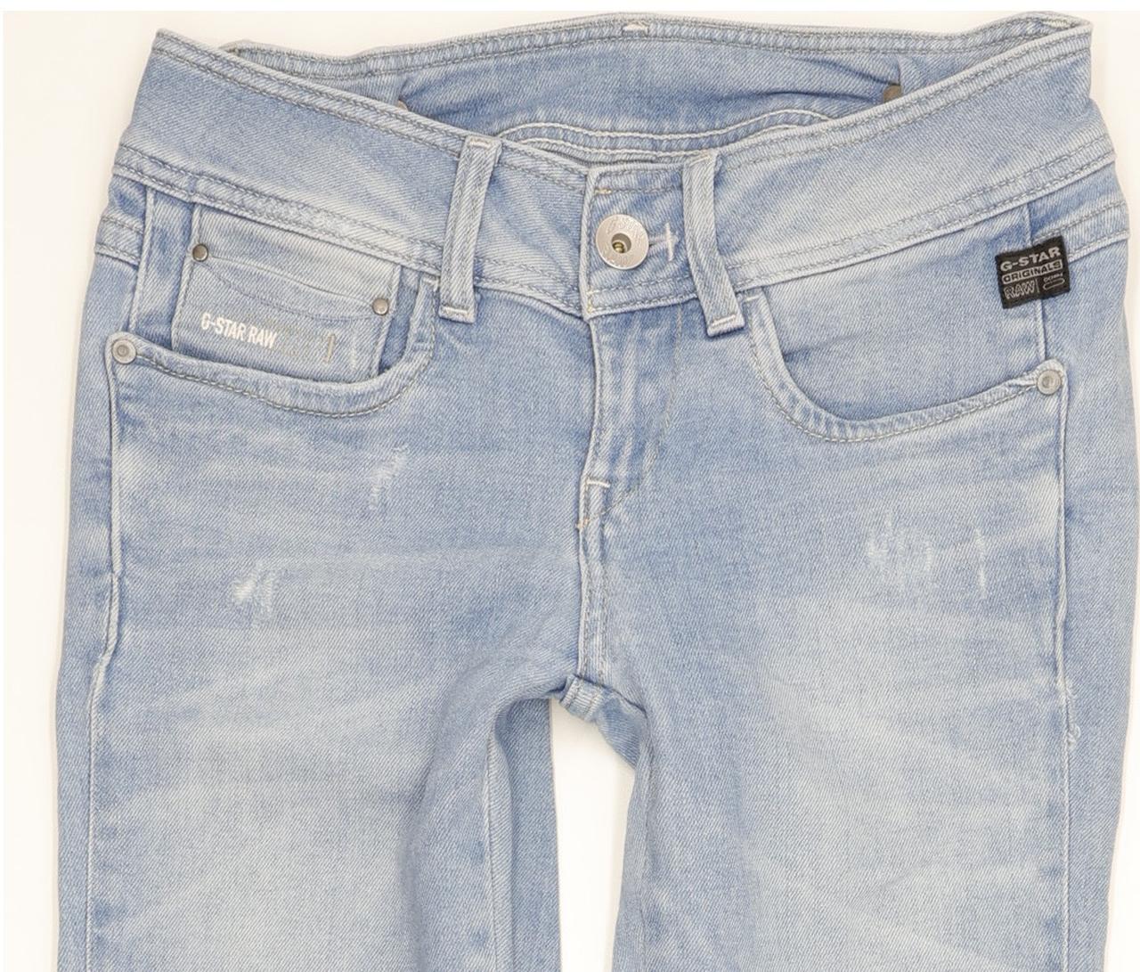 G-Star New Ford Women Blue Straight Slim Stretch Jeans W26 L30