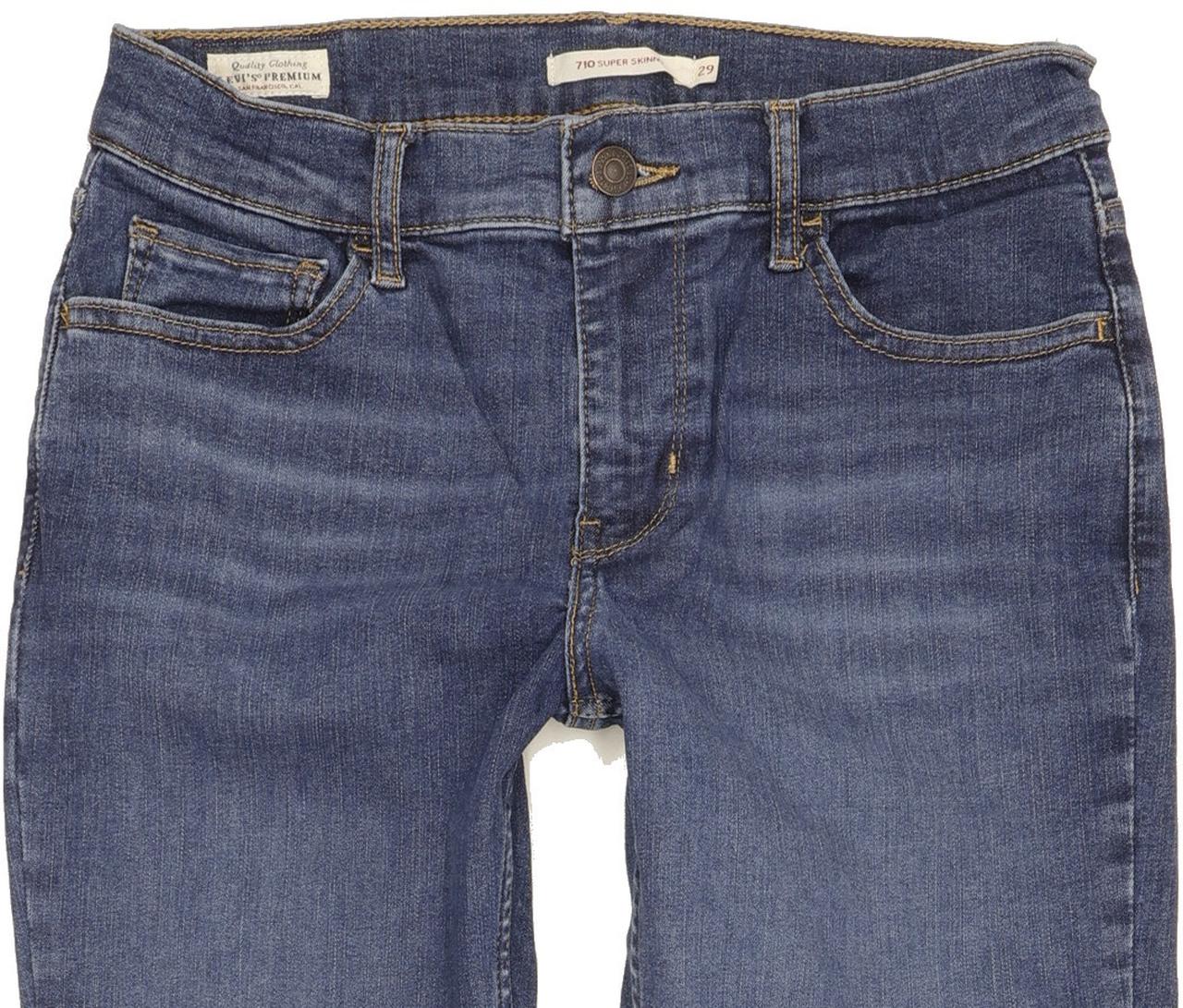 Levi's 710 Super Women Blue Skinny Slim Stretch Jeans W29 L30