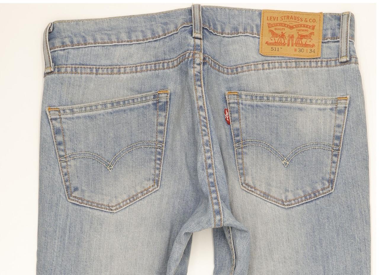 Levi's 511 Men Blue Straight Slim Stretch Jeans W30 L34