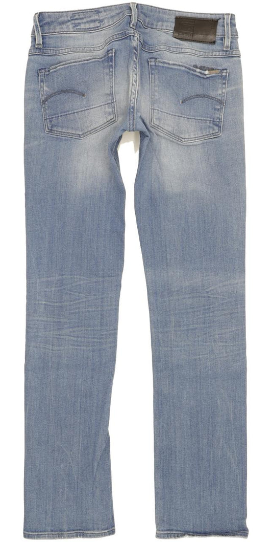 G-Star 3301 Women Blue Straight Slim Stretch Jeans W27 L29